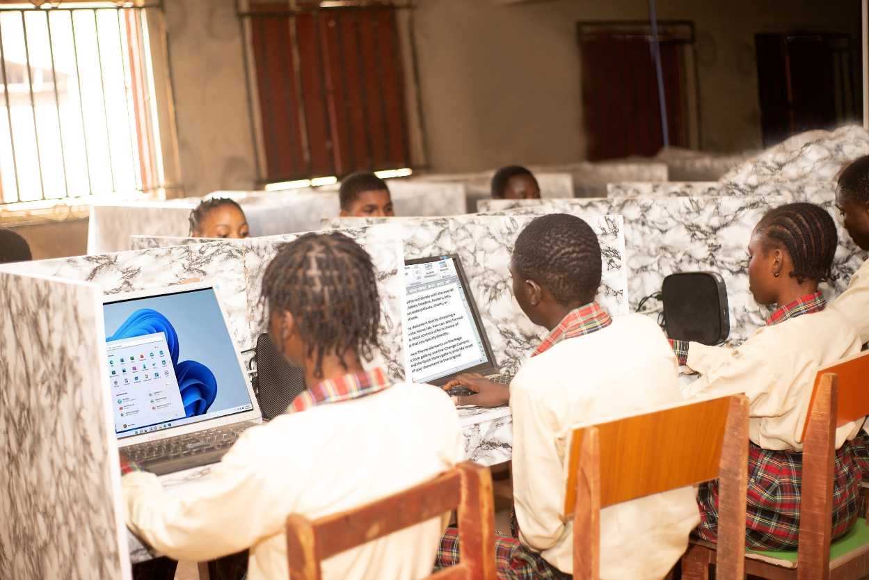 Happy students at Omotayo